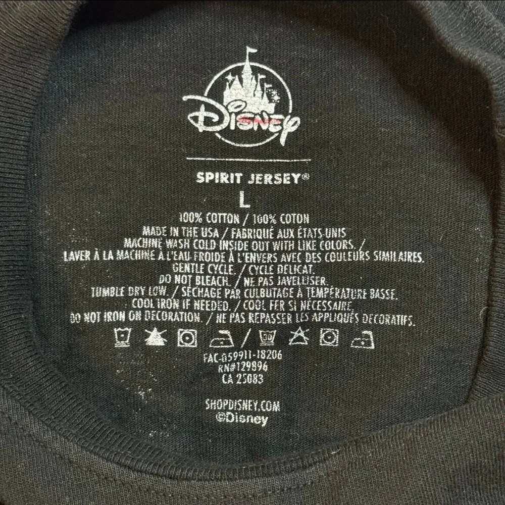 Disney Spirit Jersey Mickey Mouse New York City Black Long Sleeve T‎ Shirt Men L